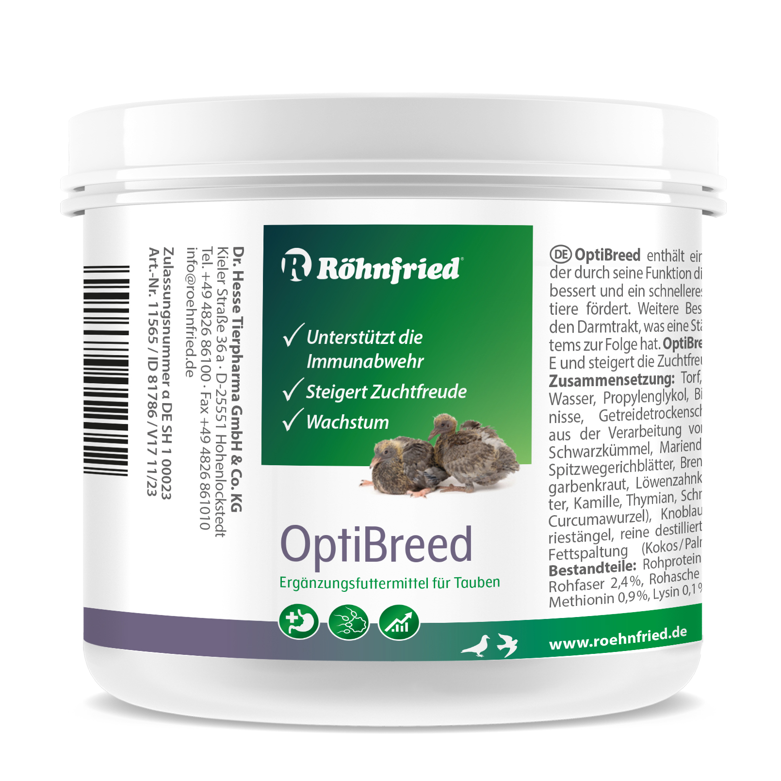 OptiBreed 200 g - Premium breeding for pedigree pigeons - for more vital animals, better fertilization and normal growth