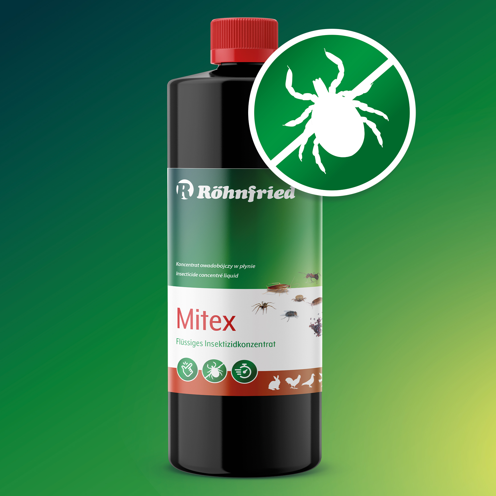 Mitex - 1000 ml - Insektenschutz mit Langzeitwirkung - gegen rote Vogelmilbe, Milben, Ameisen, Flöhe