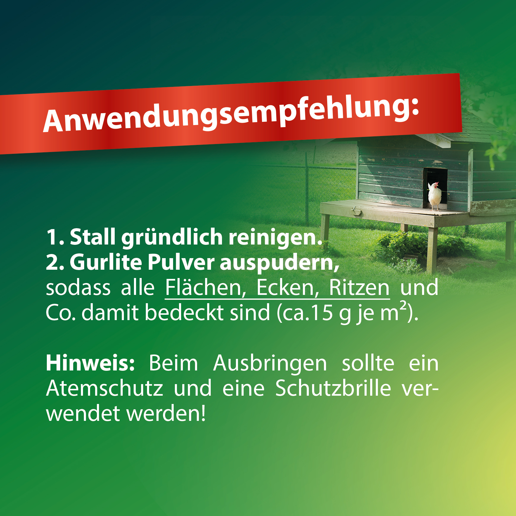 Gurlite® Pulver - 2,5 kg - Effektiver Schutz gegen rote Milbe, Vogelmilben, Läusen, Flöhe, Zecken & Parasiten