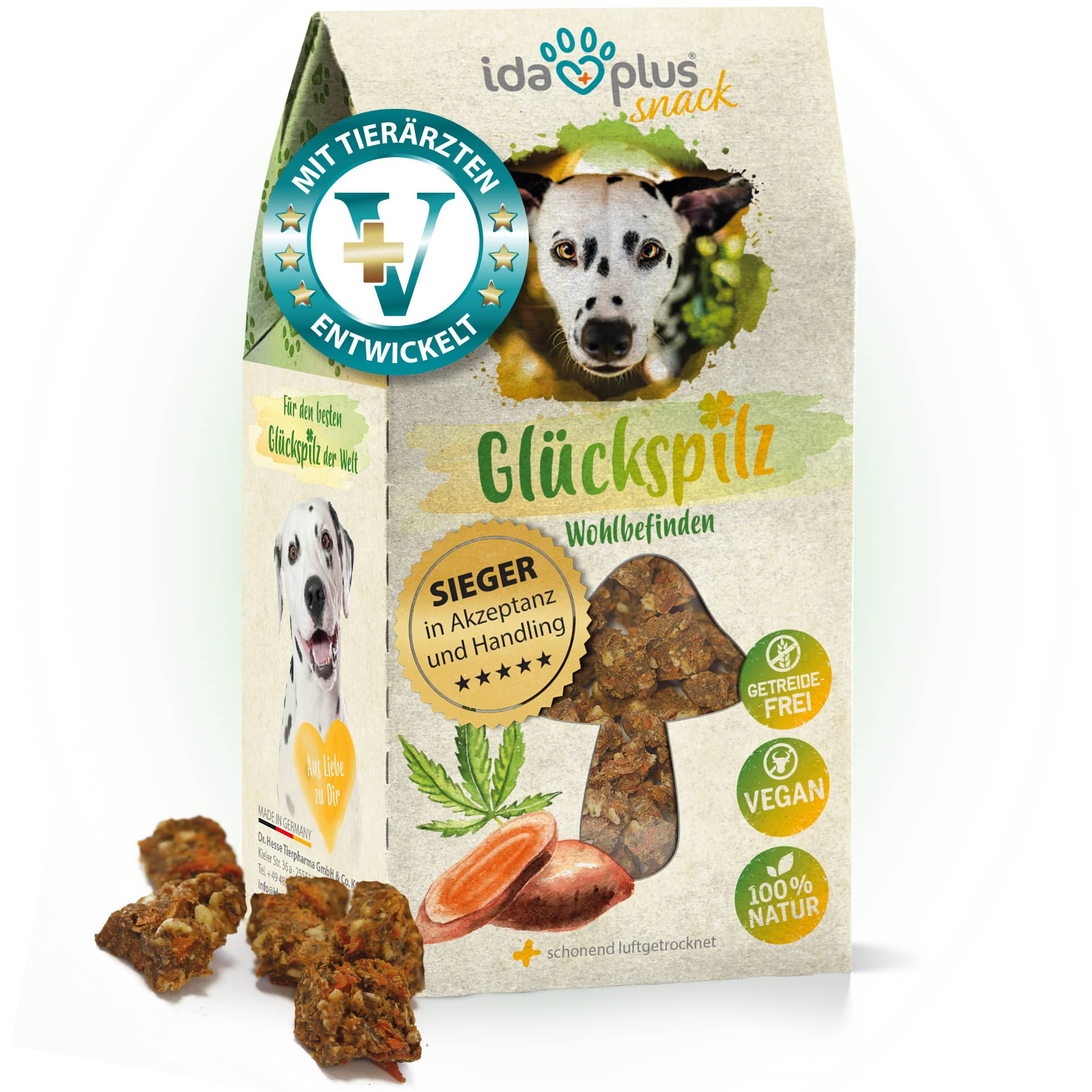 Glückspilz - natürliche Hunde Snacks zum Wohlfühlen mit Probiotika & Hanföl - 150g Glückspilz - natürliche Hunde Snacks zum Wohlfühlen mit Probiotika & Hanföl - 150g