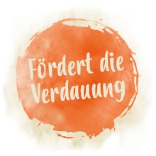 Fördert die Verdauung Ein Symbol mit der Aufschrift: 'Fördert die Verdauung'