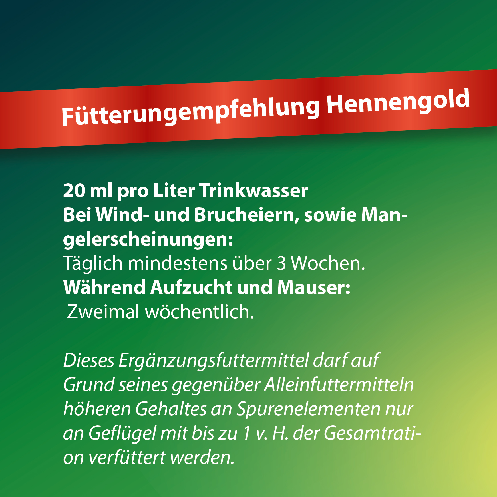 Hennengold - 500 ml - reduces broken eggs & feather pecking - supports feather growth & plumage