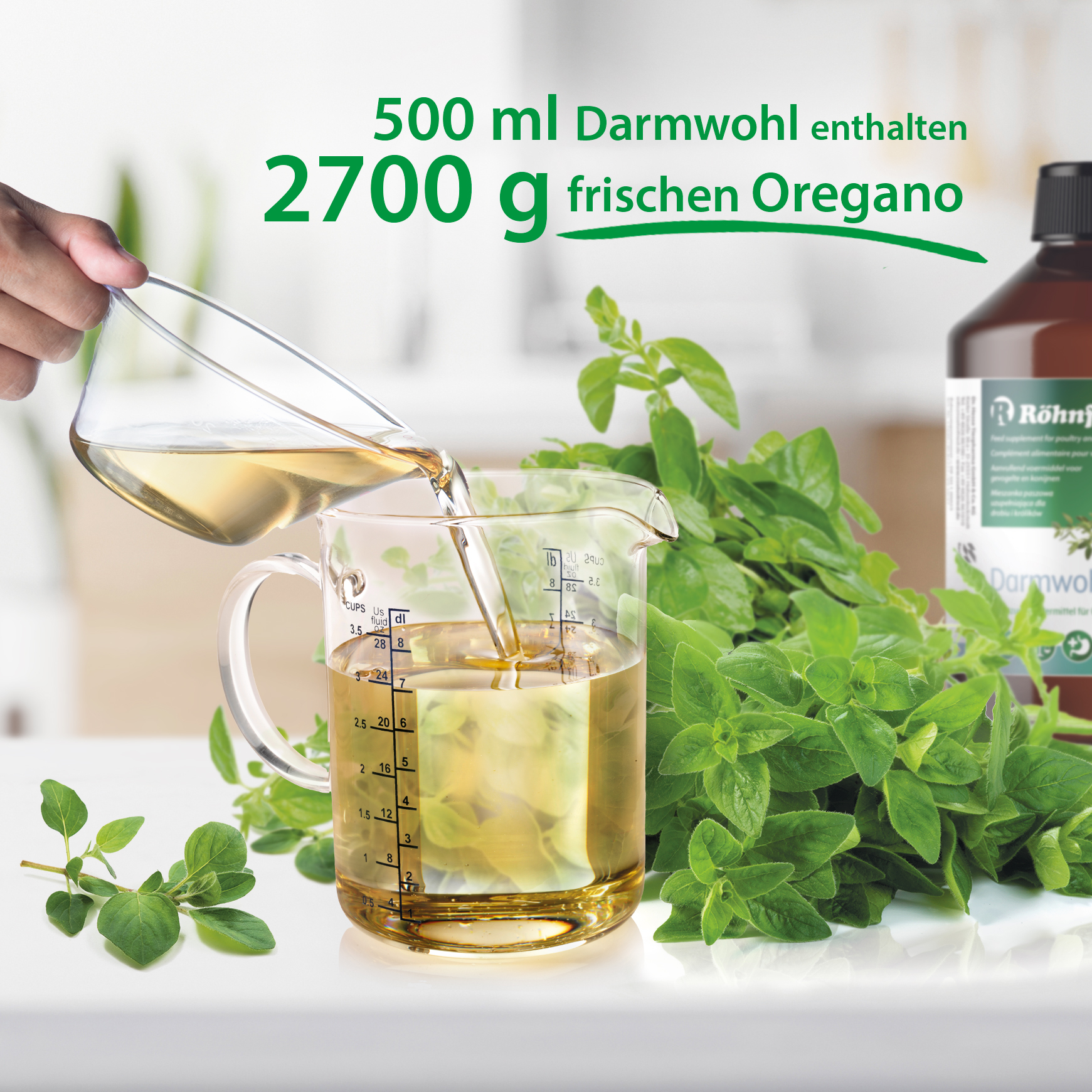 Darmwohl - 500 ml - para aves y animales pequeños, favorece la digestión y la cría, aceite de orégano y tomillo